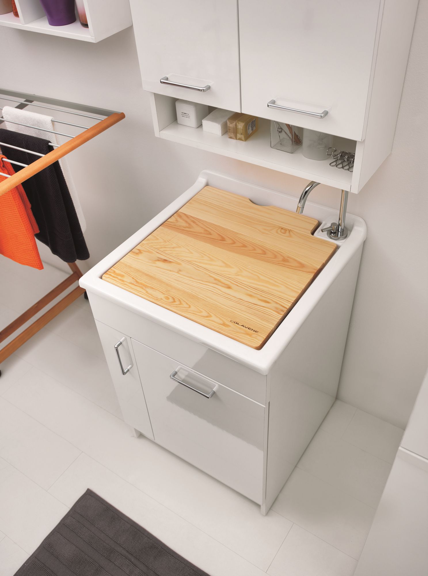 Шкаф для белья из ДСП с бельевой стойкой COLAVENE Jolly Wash ARCH-00149787 - Вид №13