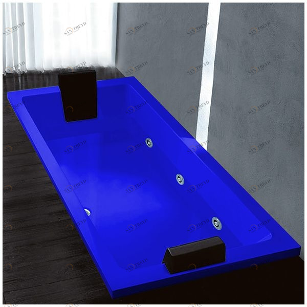 Ванна Gruppo treesse Quadra 199 V073B-SX-SI синяя с гидромассажем и дезинфекцией прямоугольная встроенная левая STXV073BSXSI