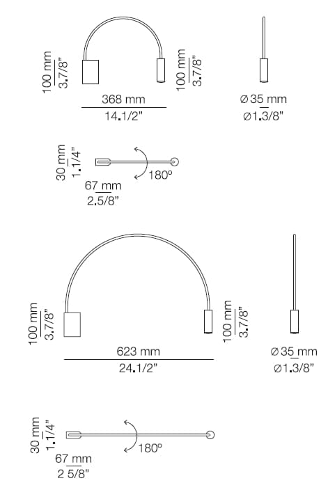 Алюминиевый светодиодный настенный светильник Estiluz хранилище ARCH-00124627 - Вид №5