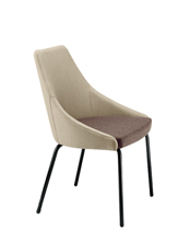 Kontea 586 Кресло со стальным каркасом на 4 ножках, сиденьем и спинкой с мягкой обивкой. Et al. Kontea