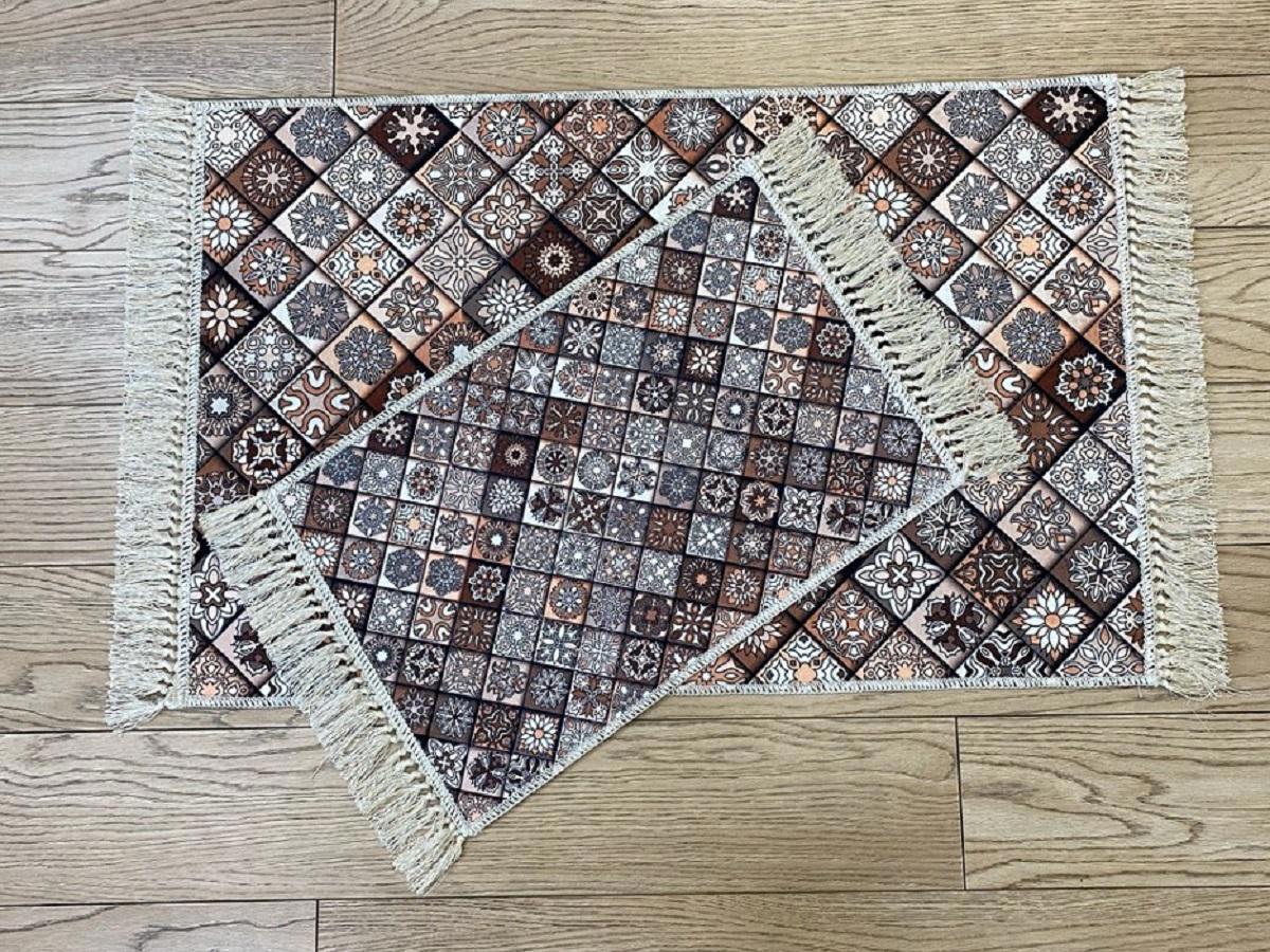 90434511 Коврик для ванной комнаты deco 6593 100х60см цвет коричневый STLM-0224527 ZALEL