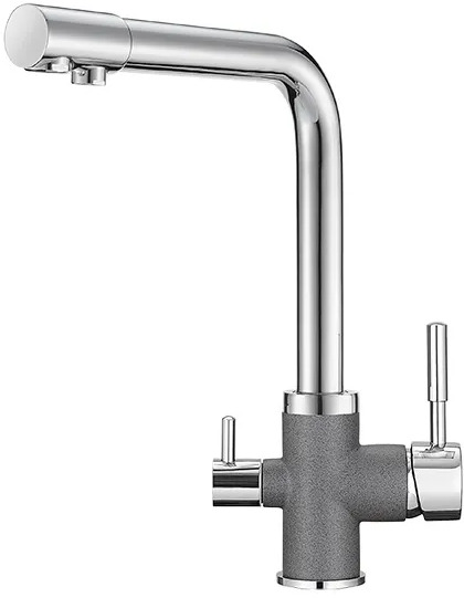 3015, XРОМ/ГРАФИТ (ЧЁРНО-СЕРЫЙ), СМЕСИТЕЛЬ КУХОННЫЙ