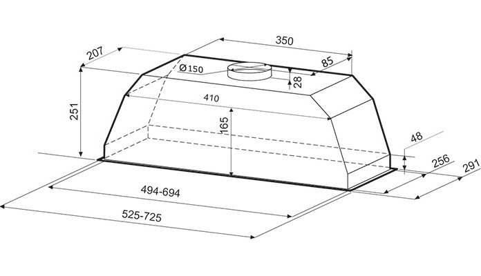 8105464 Вытяжка полновстраиваемая KRONA AMELI 600 white PB белый STDN-0051549 - Вид №9