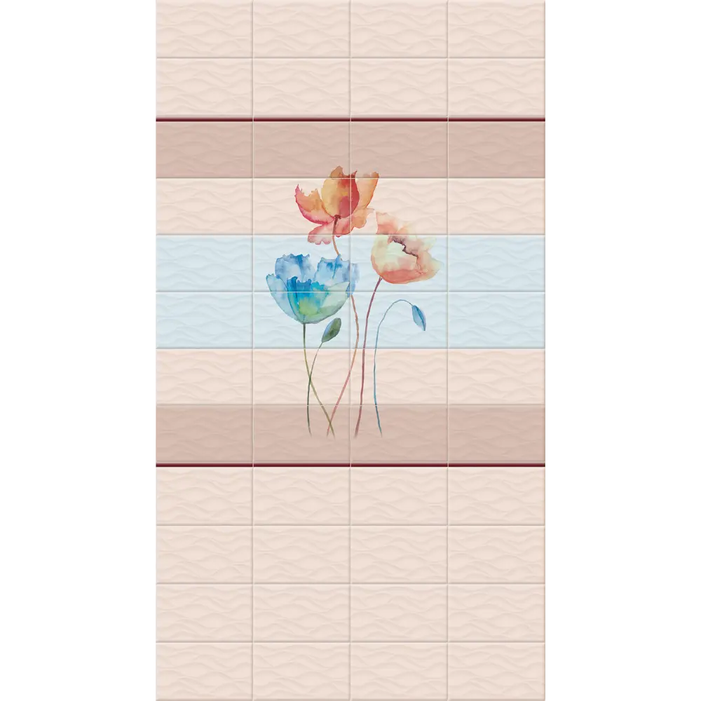 Комплект панелей ПВХ Акварель 8 мм 2700х375 мм 2.02 м² 2 шт VENTA STLM-2095109 - Вид №1