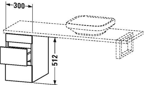 DS532509191 Шкафчик для компактной консоли DuraStyle #DS5325 300 x 478 мм Серо-коричневый декор Duravit - Вид №1