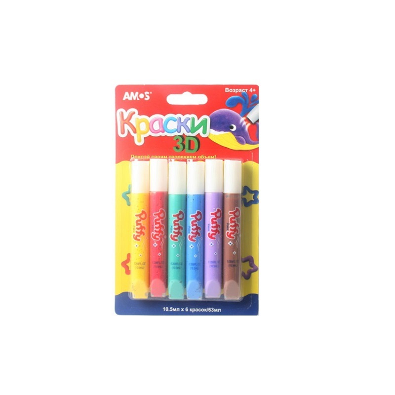 20634 Набор "PUFFY" краски объемные 6 цв. AMOS 