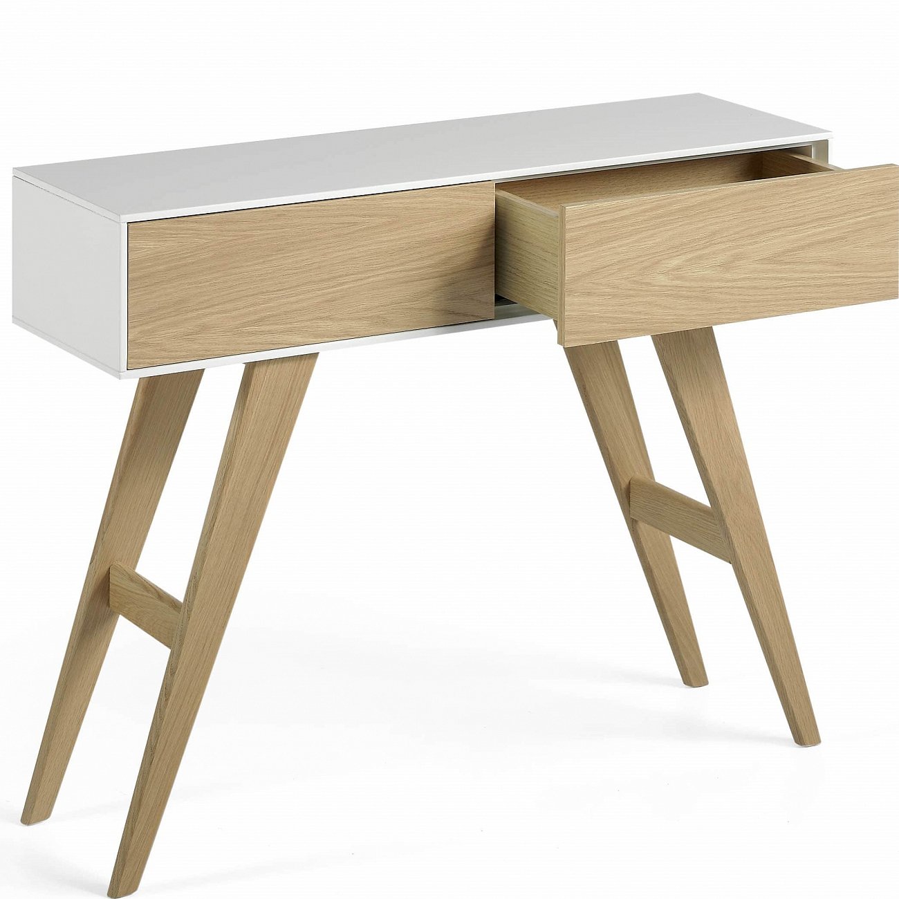 Консоль белая с деревянными ящиками, орех GOB-5438-3 от Angel Cerda ANGEL CERDA  241765 Орех;бежевый  - Вид №2