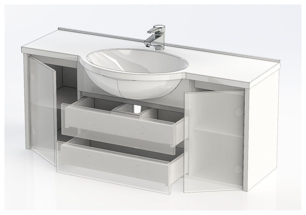 Тумба под раковину Aquanet Лайн 120 белый sun-id-275375 - Вид №4