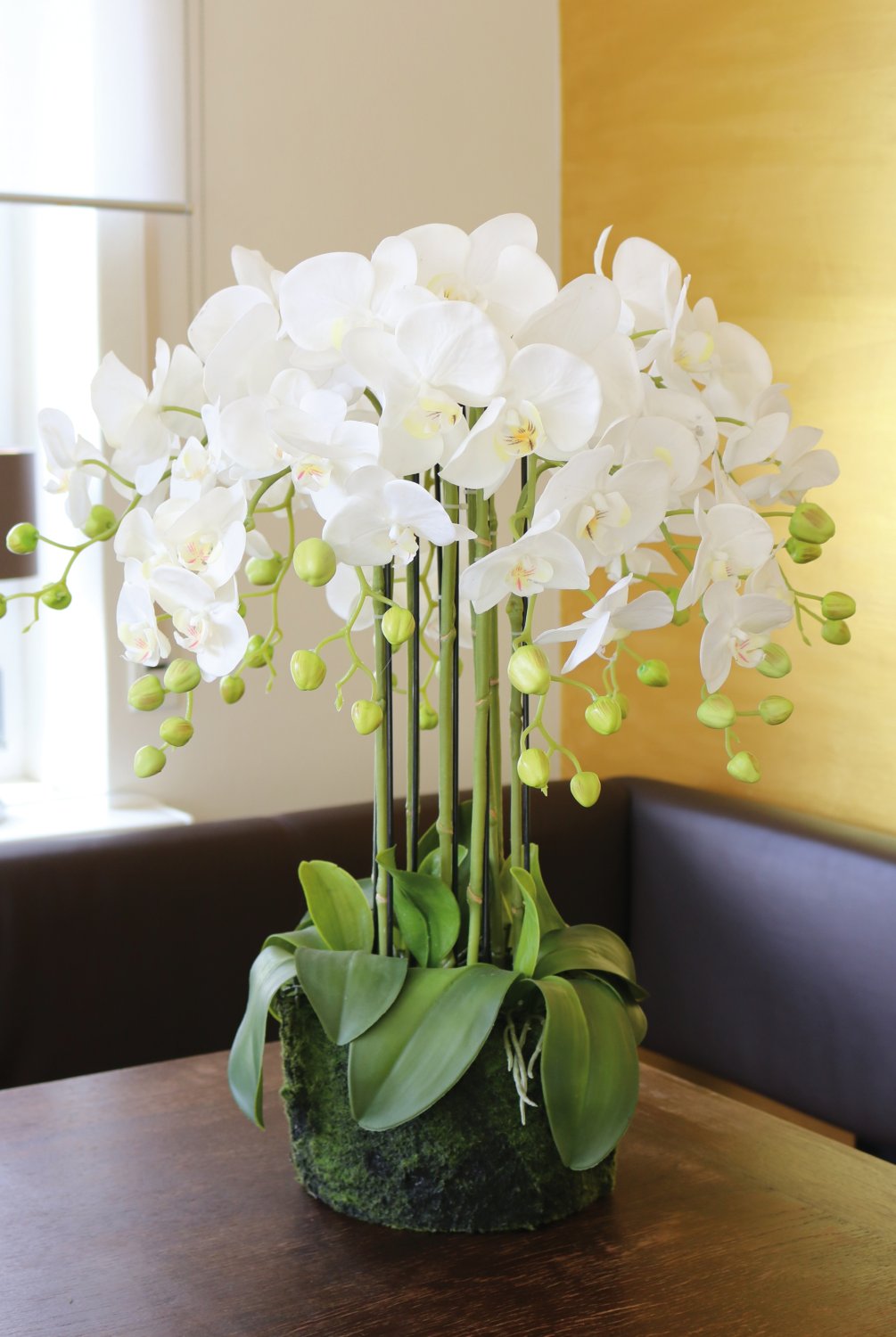 2861 777 a3 Пластиковая орхидея Phalaenopsis с 'почвой', 9-кратная, 70 см, real touch, белая H-andreas  - Вид №3