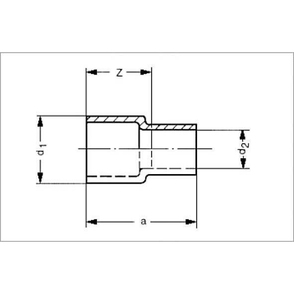152431612 SANHA 5243 переходник редукционный, ВП-НП, медь 16ax12 мм  - Вид №1