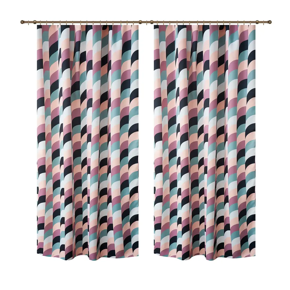 Штора на ленте Полоса 150x260 см цвет коричневый 2 шт WITERRA STLM-2109986 - Вид №1