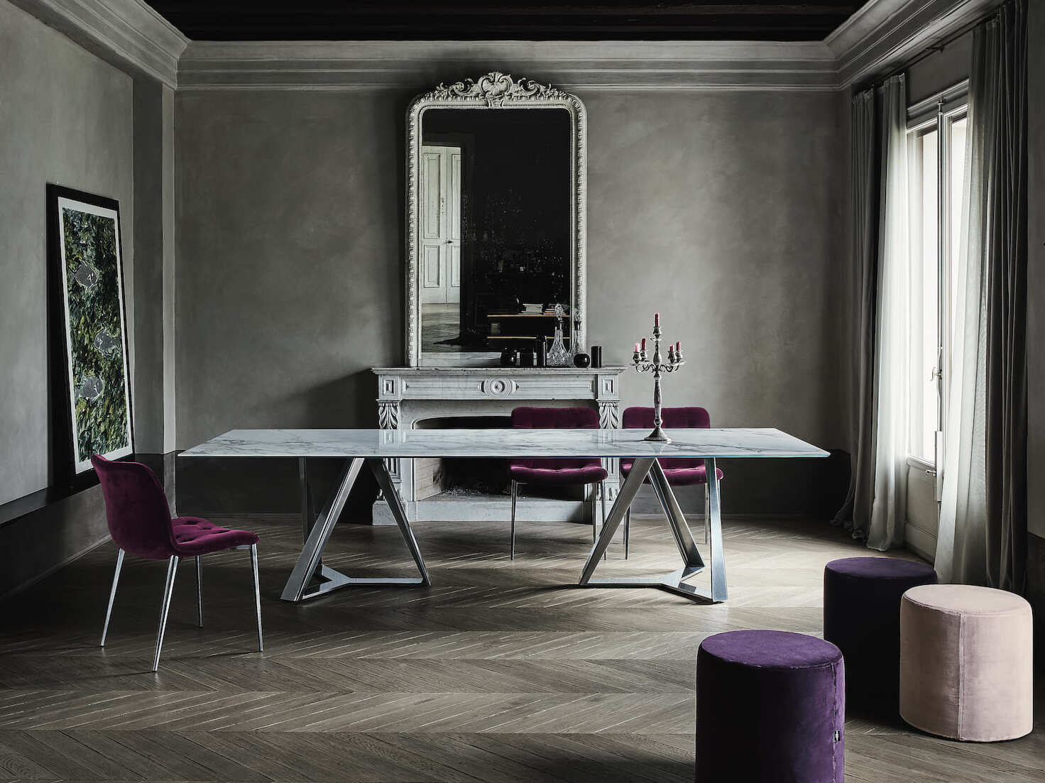 Обеденный стол из алюминия и SuperMarmo Bontempi Casa Millennium ARCH-00093325 - Вид №9