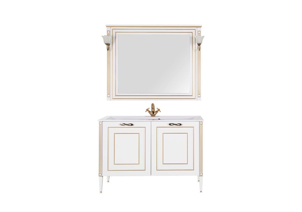 Мебель для ванной Aquanet Паола 120 белый/золото (литьевой мрамор) 00187865 - Вид №2