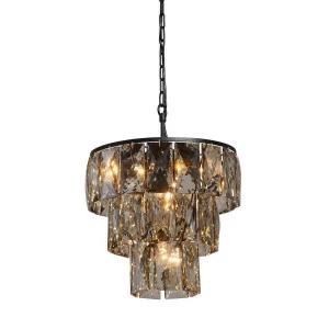 Люстра подвесная черная Vitaluce V5278-1/6+1 VITALUCE ДИЗАЙНЕРСКИЕ 00-3887928 Прозрачный;черный