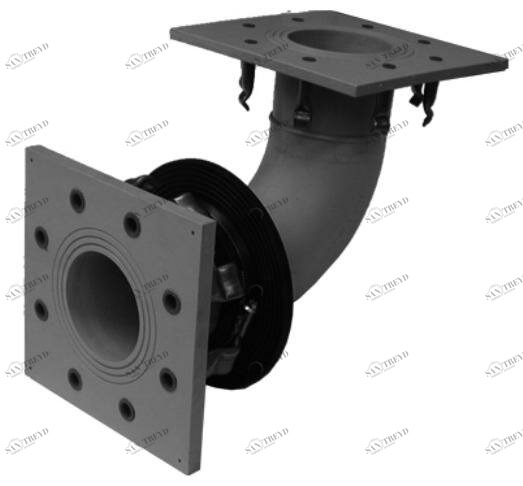 SANIT 779020106 Стенка втулки PP 90 ° изгиба, односторонний фланец для листовых зажимного кольца дюбель втулки V4A 
