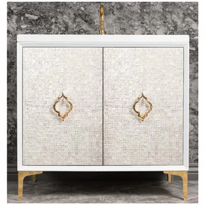 WHITE MOTHER OF PEARL WITH ARABESQUE Тумбочка Linkasink