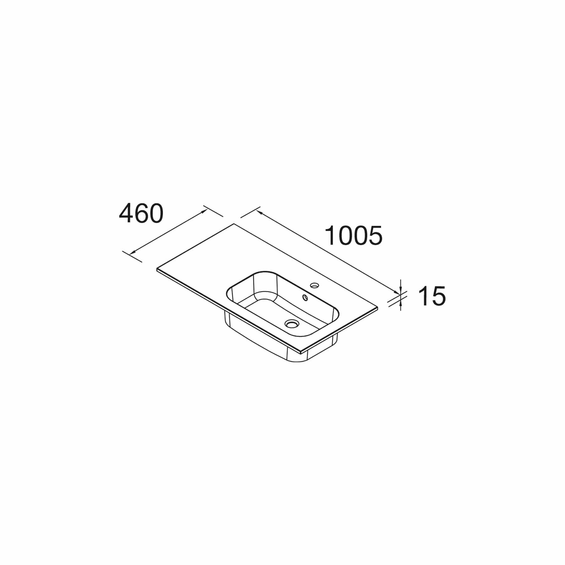 18689 SALGAR Раковина SOFIA 1005 Тумба слева MINERALMARMO 1005 x 15 x 460 мм - Вид №3