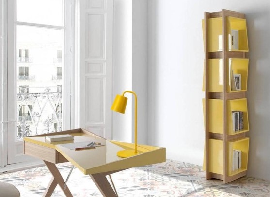 Стеллаж узкий деревянный Equilibrio от Angel Cerda ANGEL CERDA  150192 Золото  - Вид №2