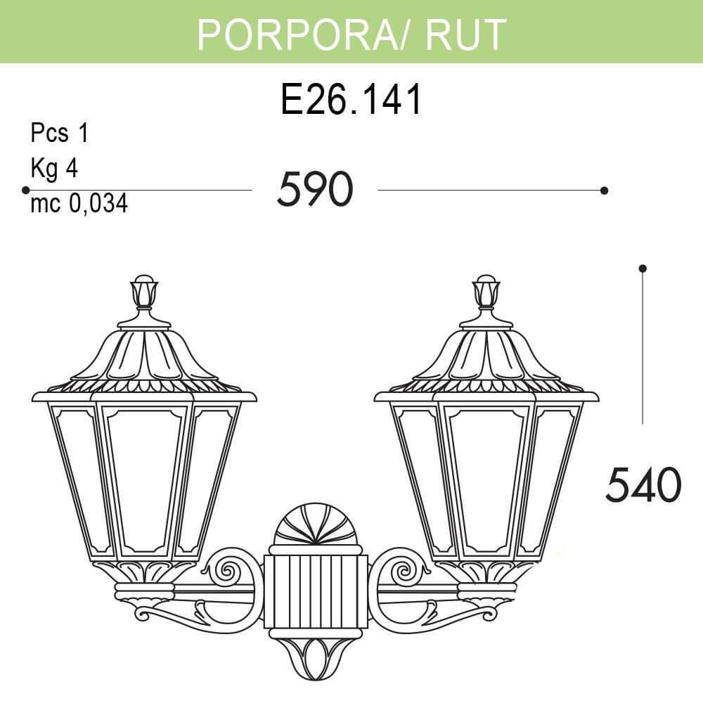 Уличный настенный светильник Fumagalli Porpora/Rut E26.141.000.WYF1R FUMAGALLI ПОД СТАРИНУ, ФОНАРЬ 271828 Белый  - Вид №1
