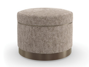 Круглый пуф тканевый контейнер с колесами