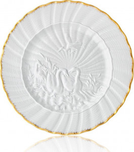 73608 Meissen Тарелка обеденная 24,5см "Лебединый сервиз" (золотой кант) Фарфор