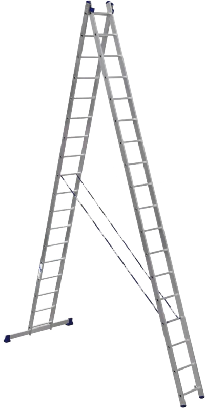 Алюминиевая двухсекционная усиленная лестница 2*17