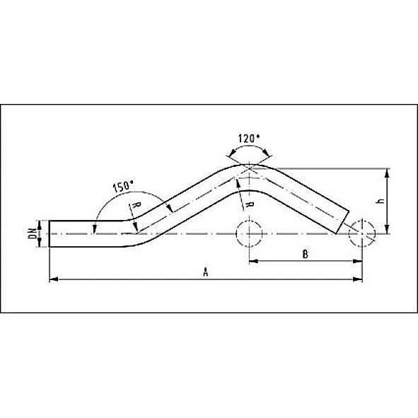 6908728 SANHA 9087 пресс-фит. нерж.сталь, обводное колено НПр-НПр 28 мм  - Вид №1