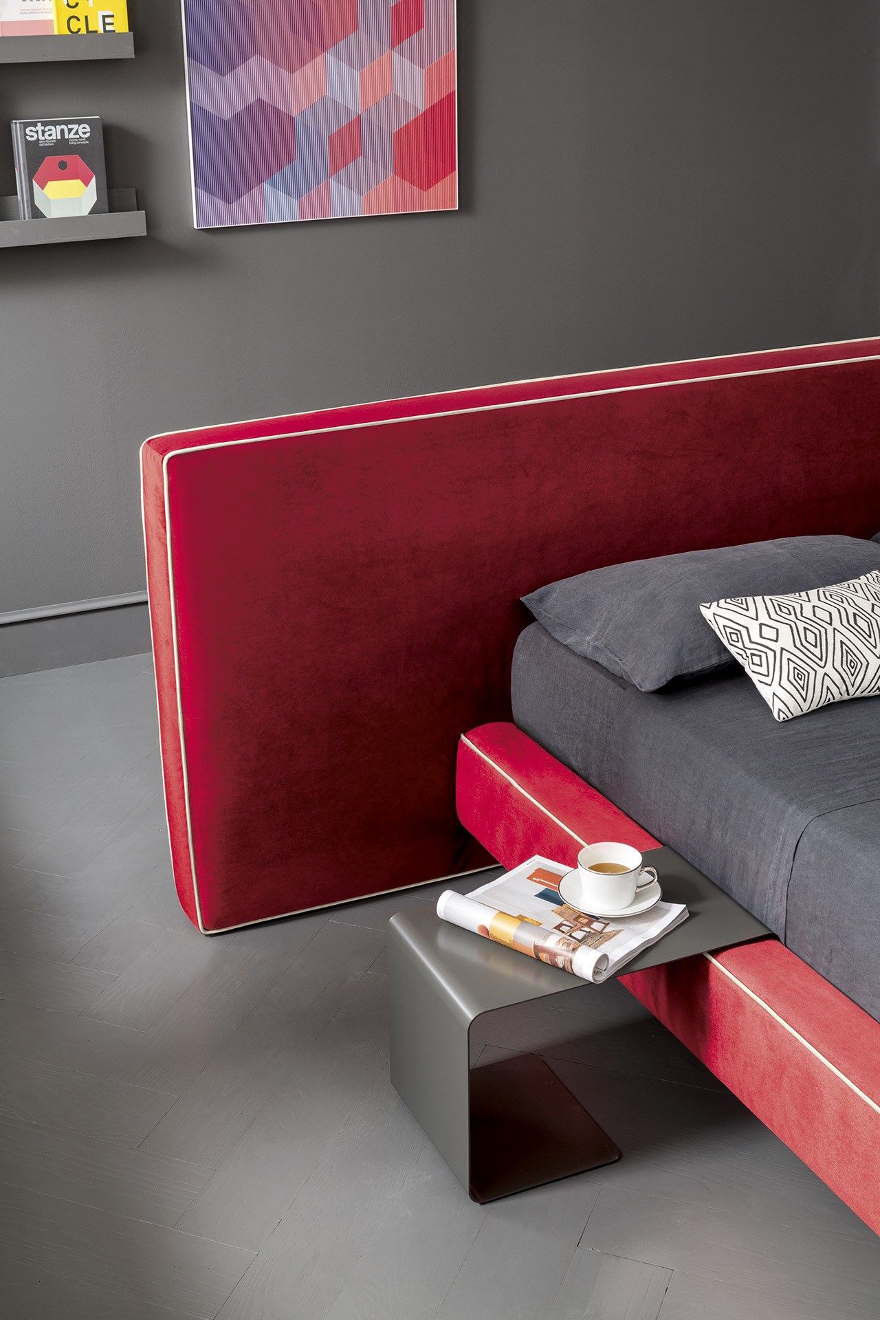 Двуспальная кровать для хранения ткани с мягким изголовьем Felis Bedstories ARCH-00105228 - Вид №23