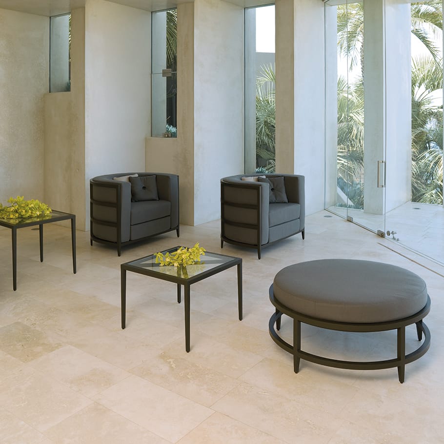 Квадратный алюминиевый и стеклянный журнальный столик JANUS et Cie Azimuth ARCH-00046138 - Вид №3