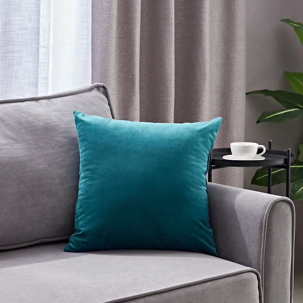 Декор-подушка Inspire Tony Emerald в насыщенном бирюзовом цвете 45х45 см 88039341 STLM-1049068 - Вид №3