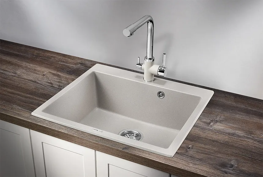 6001, БАЗАЛЬТ, кухонная мойка, кварц GRANULA 6001-ST125