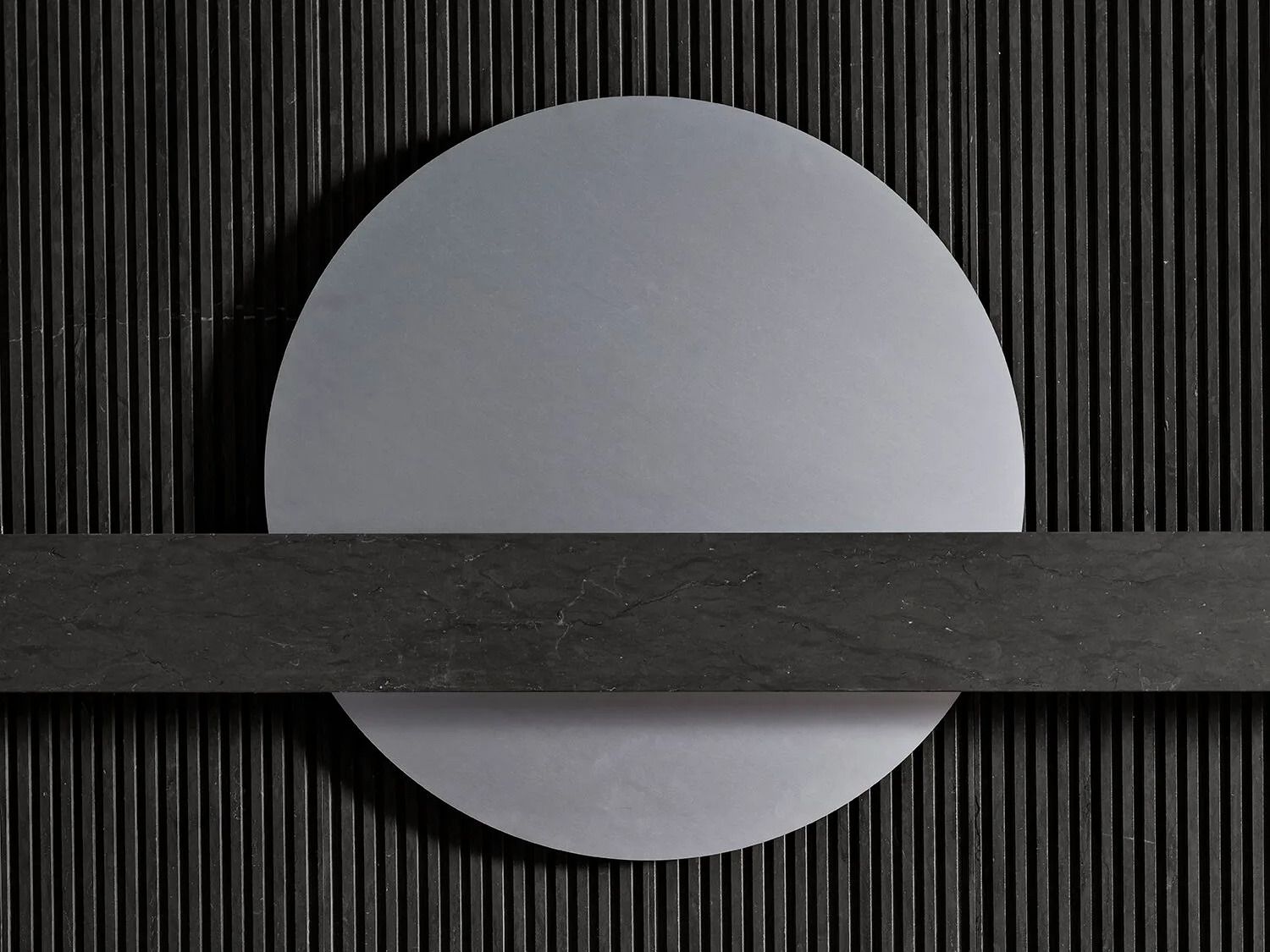 Настенное круглое зеркало с полкой LUCE DI CARRARA Passage ARCH-00102899