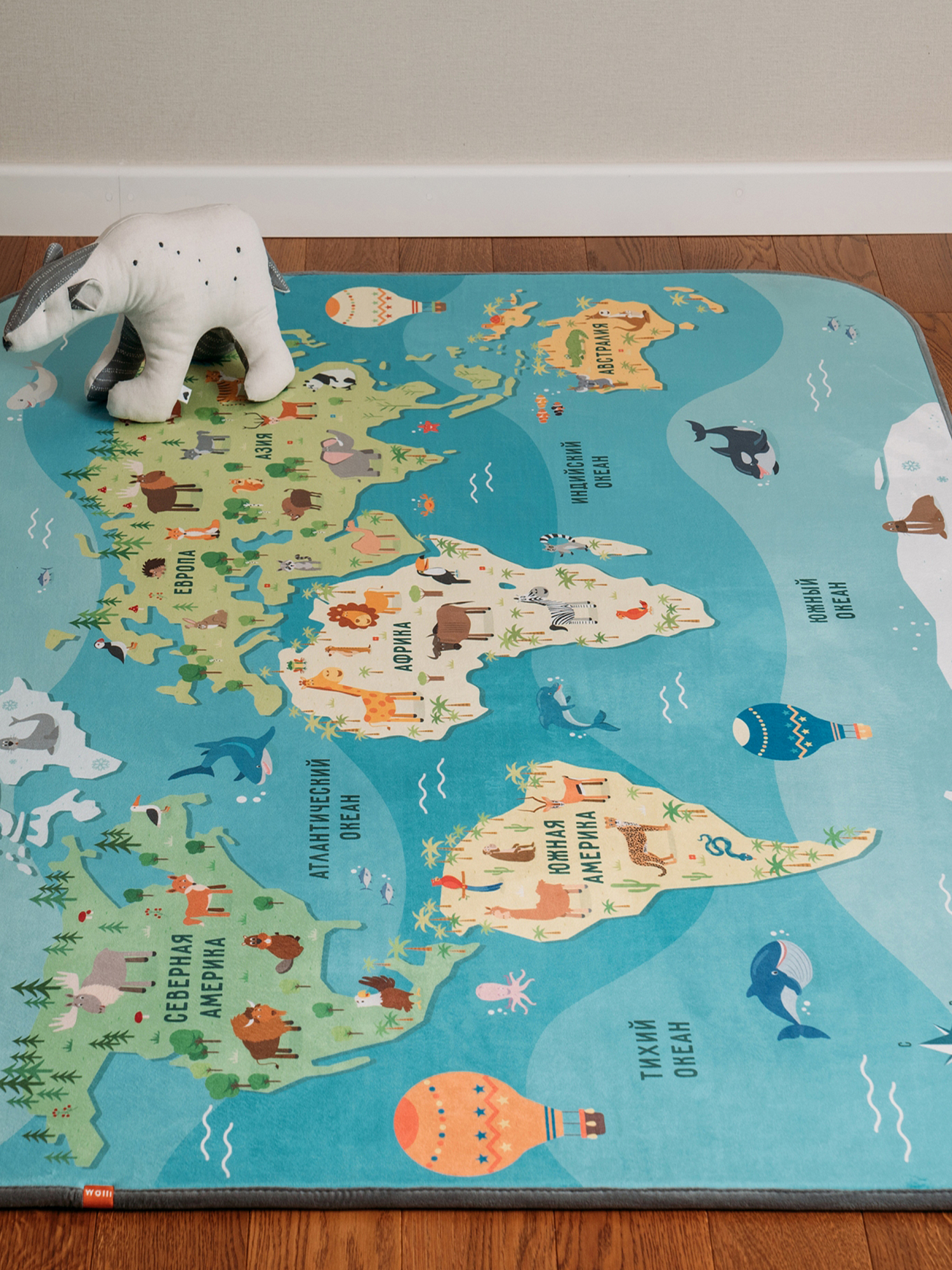 Детский игровой коврик 160х120 см "Карта мира" БЕЛЬМАРКО  351575 Голубой Santreyd  - Вид №1