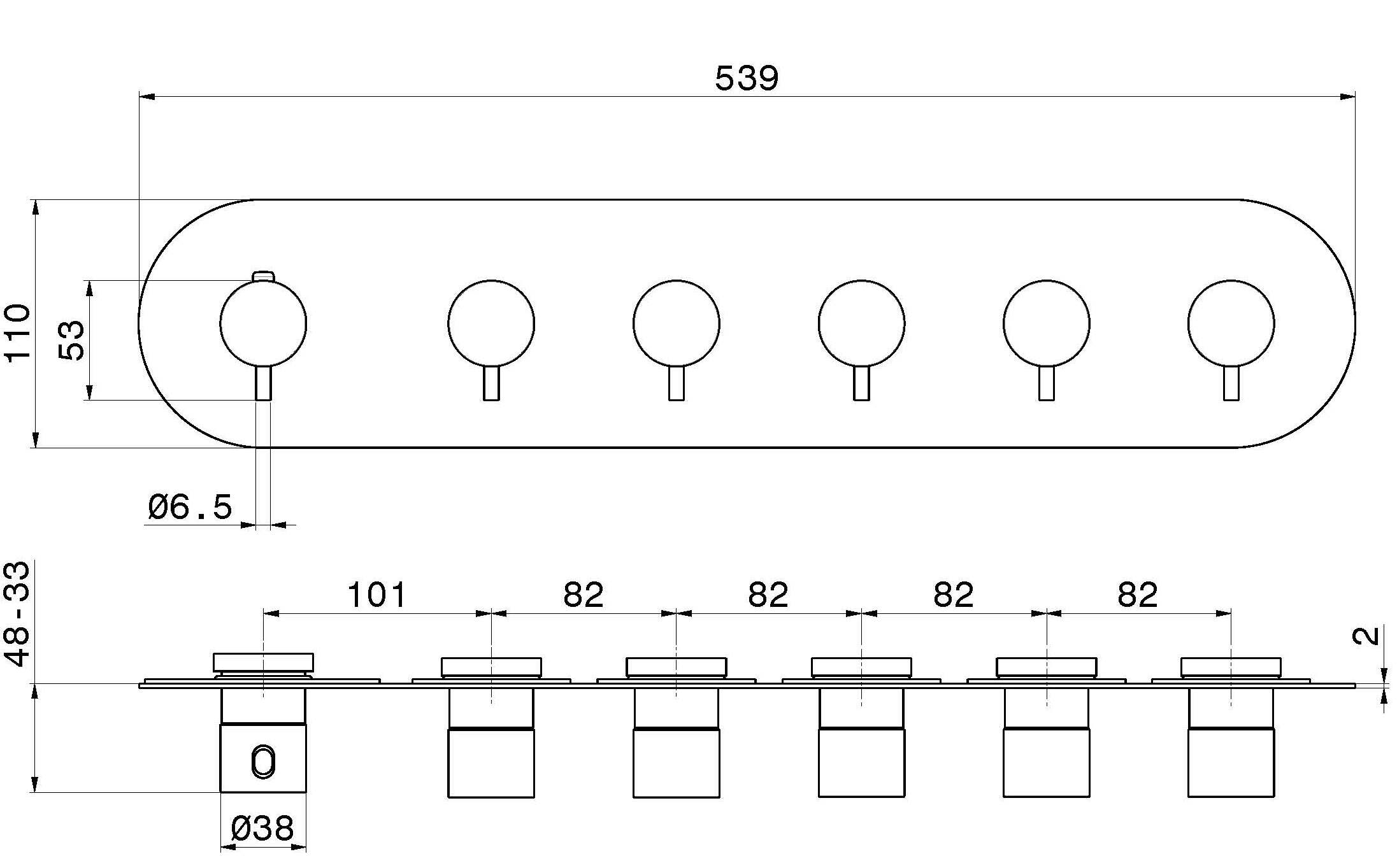 Термостатический смеситель для душа с 6 отверстиями Newform многофункциональные термостаты с 5 выходами ARCH-00104482 - Вид №1
