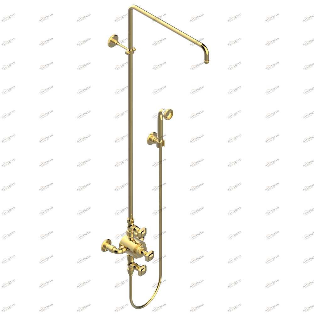 A57-64TRCC Душевой набор открытый настенный термостатический без верхней лейки Thg-paris Tradition Золото A57 64TRCC CAT.F