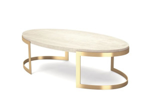 Деревянный овальный журнальный столик