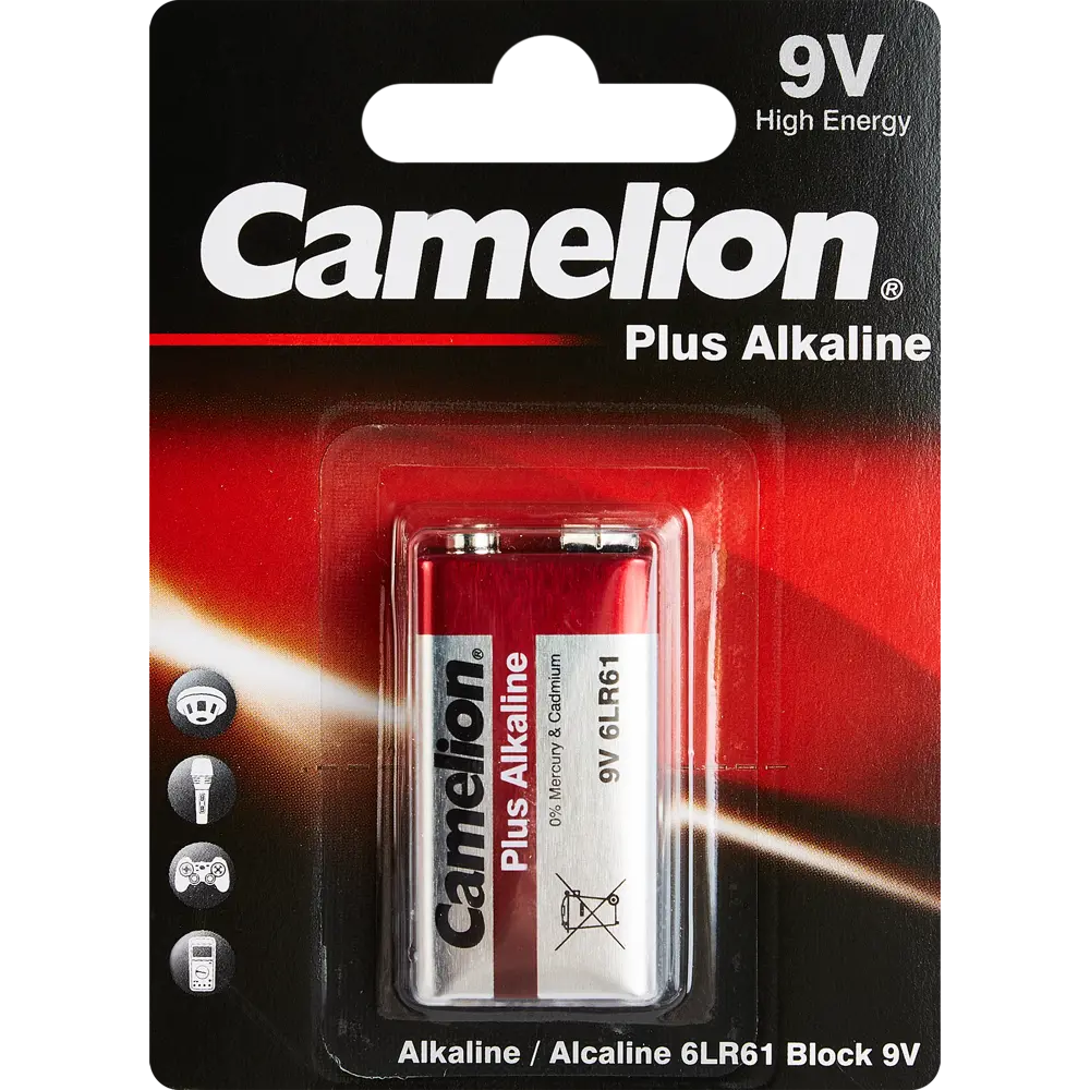 Батарейка Camelion Plus Alkaline 6LR61-BP1 алкалиновая 6LR61 крона 1 шт STLM-2122450