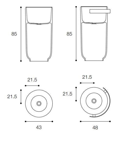 Круглая отдельно стоящая раковина из Cristalplant® Falper Домашняя ARCH-00138341 - Вид №3