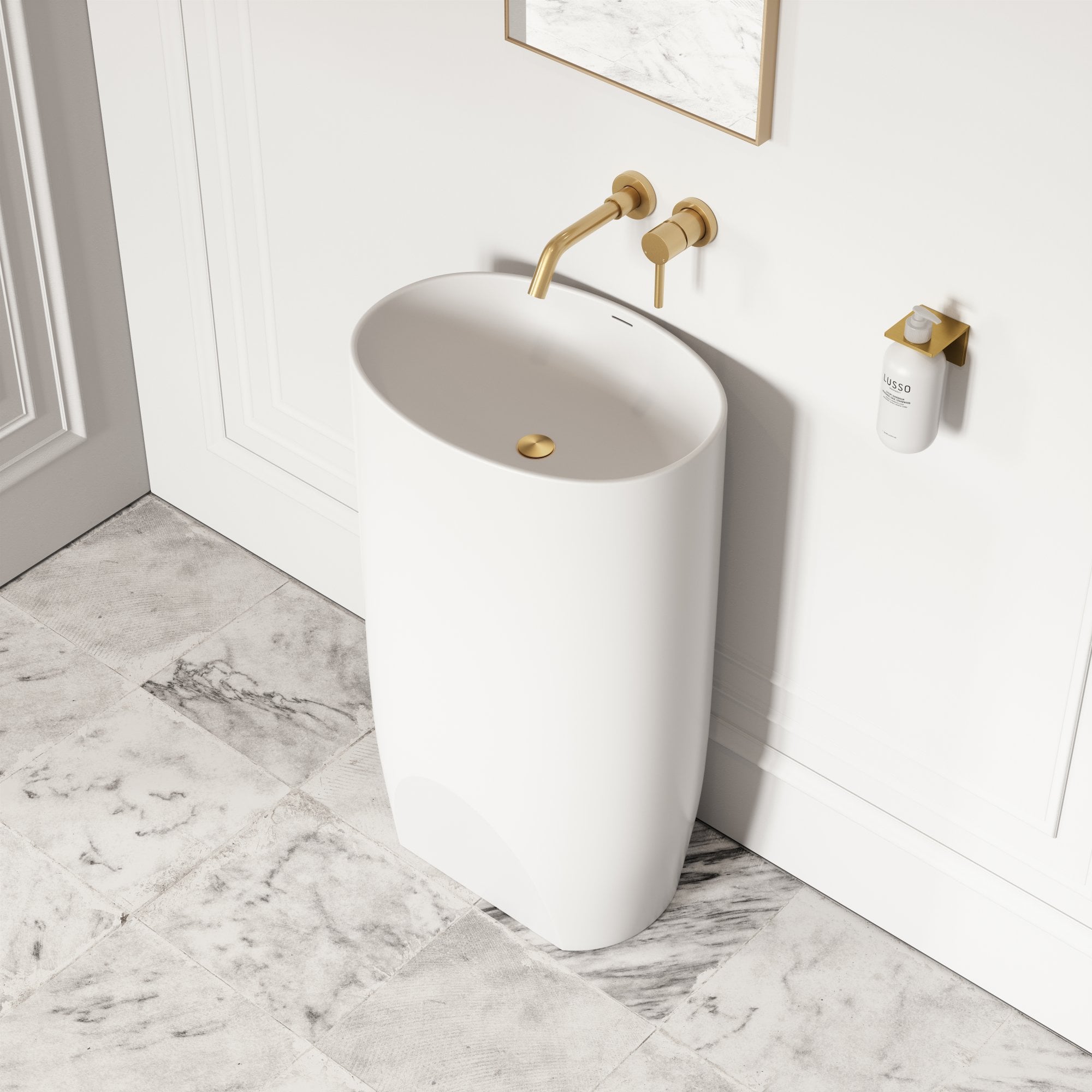 Овальная отдельно стоящая раковина из смолы с переливом LUSSO Cocoon ARCH-00063400 - Вид №6