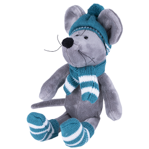 S887/20 Мягкая игрушка Мышь в шапке, 36см SOFTOY