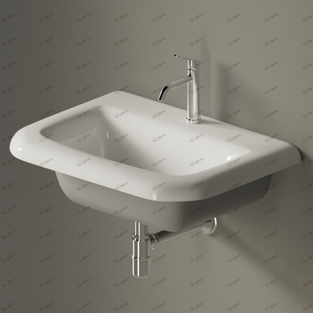 ACER07661RZL Подвесная раковина настенная прямоугольная Agape  серая 