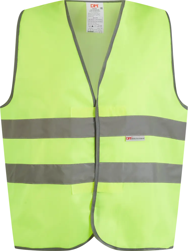 84130996 Жилет сигнальный DM reflective materials цвет лимонный размер 60-62 STLM-0840769