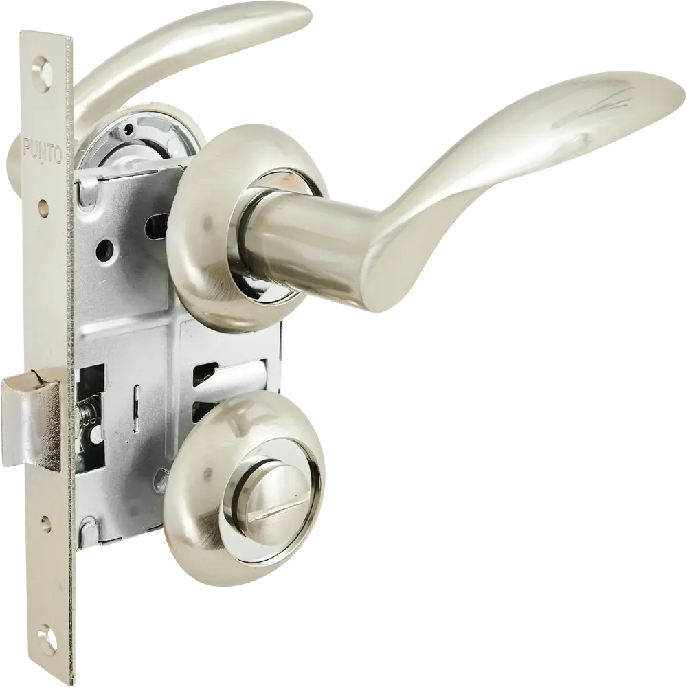 Дверные ручки PUNTO Viola с механизмом запирания в стиле хром/никель 85202300 STLM-0059805