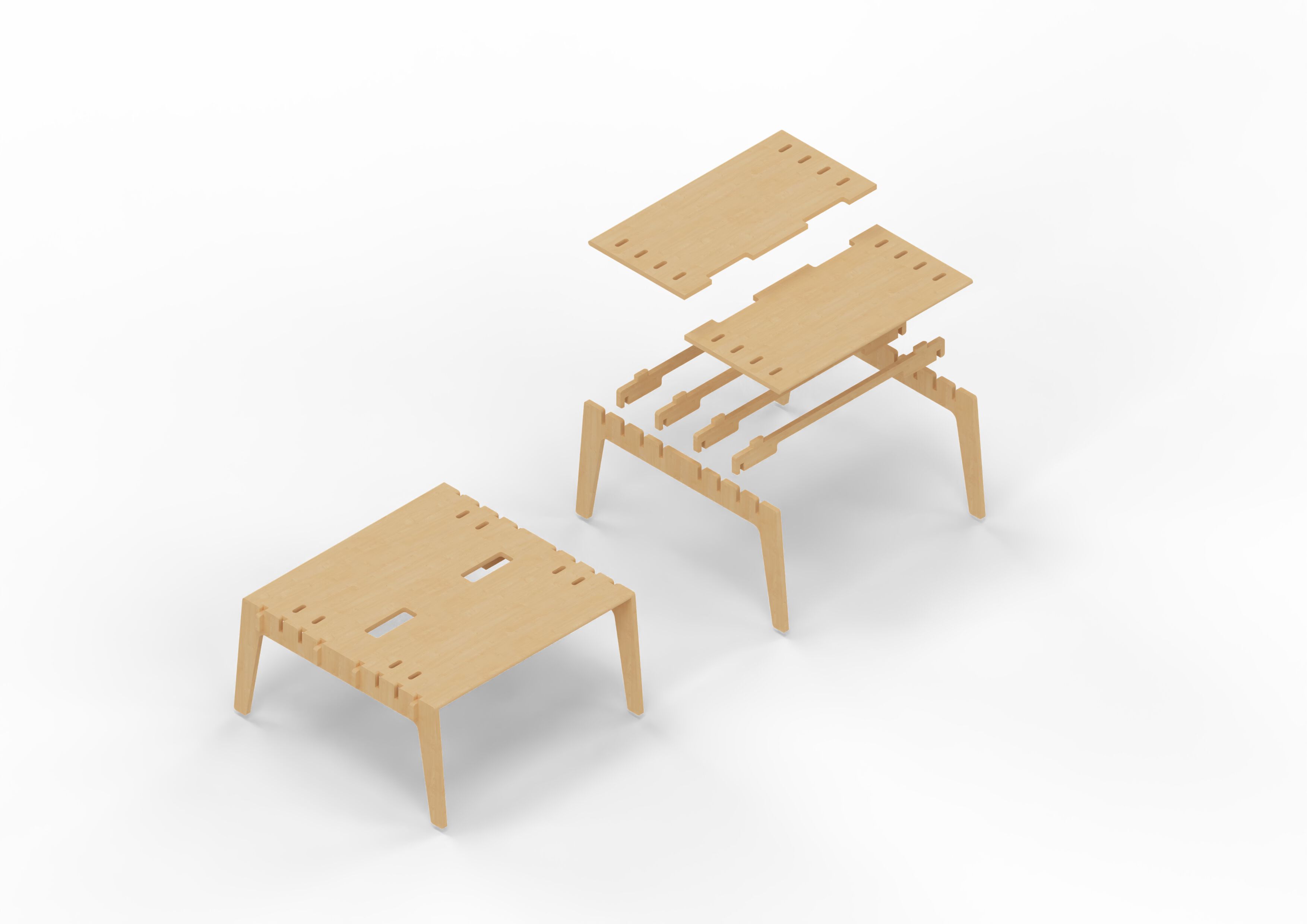 Секционный стол из тополя CUF Milano INTERLOCKING SYSTEM ARCH-00080346 - Вид №3