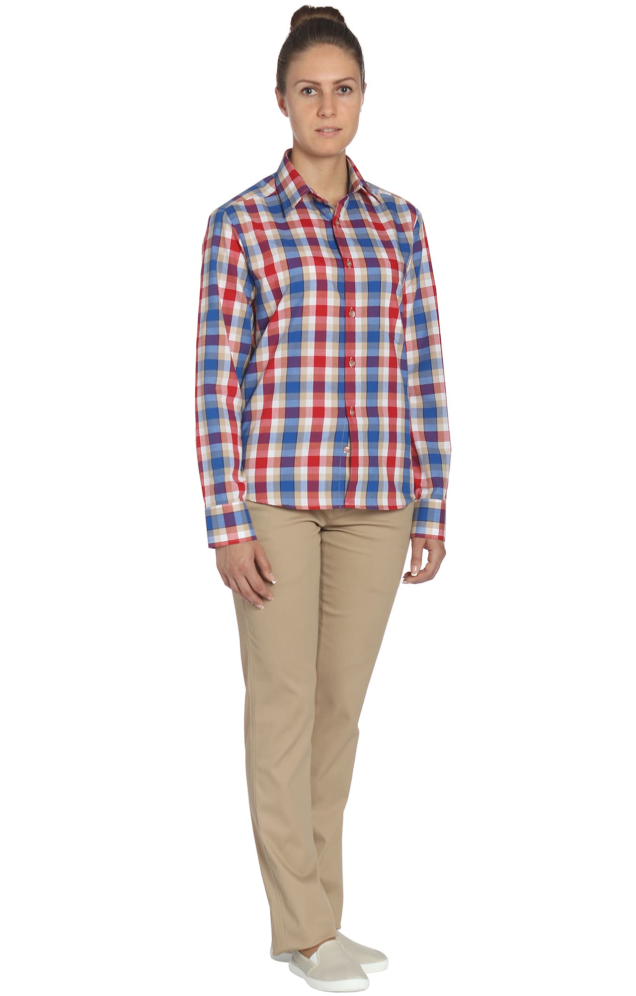 67795 Рубашка в клетку check red-blue (клетка красно-синяя) HIPSTER  Толстовки, рубашки, футболки, тенниски  размер 42 (84)  - Вид №1