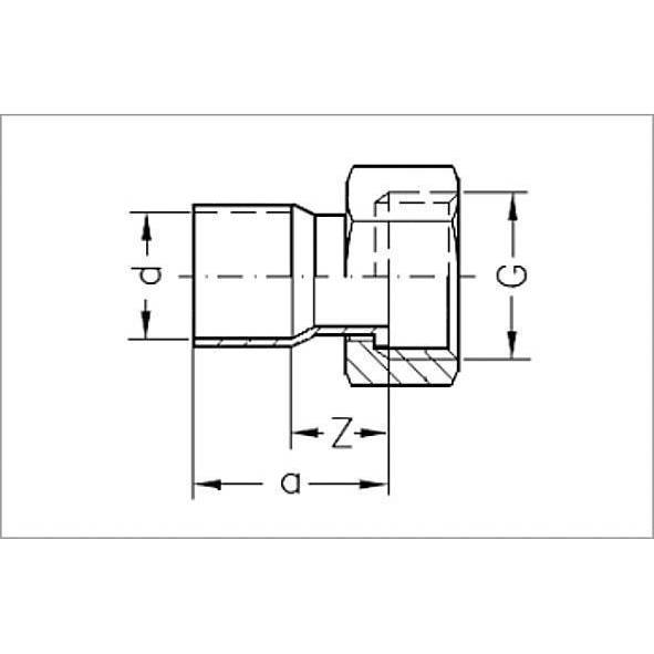 153591412 SANHA 5359G переход ВП-ВР, с накид- ной гайкой, медь 14x1/2 мм  - Вид №1