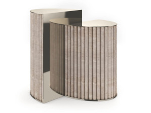 Высокий журнальный столик из травертина