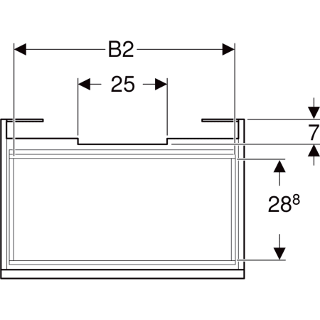 501.905.00.1 Шкафчик для раковины Geberit Renova Plan, с одним выдвижным ящиком и одним внутренним выдвижным ящиком Geberit  - Вид №2