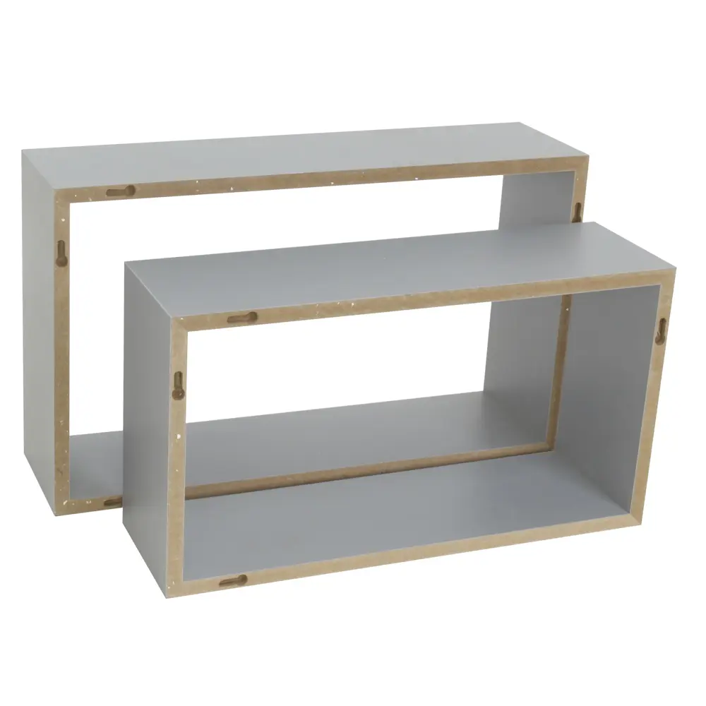 Набор настенных полок Spaceo 45x27 см/40x22 см МДФ цвет серый 2 шт STLM-2024141 - Вид №1