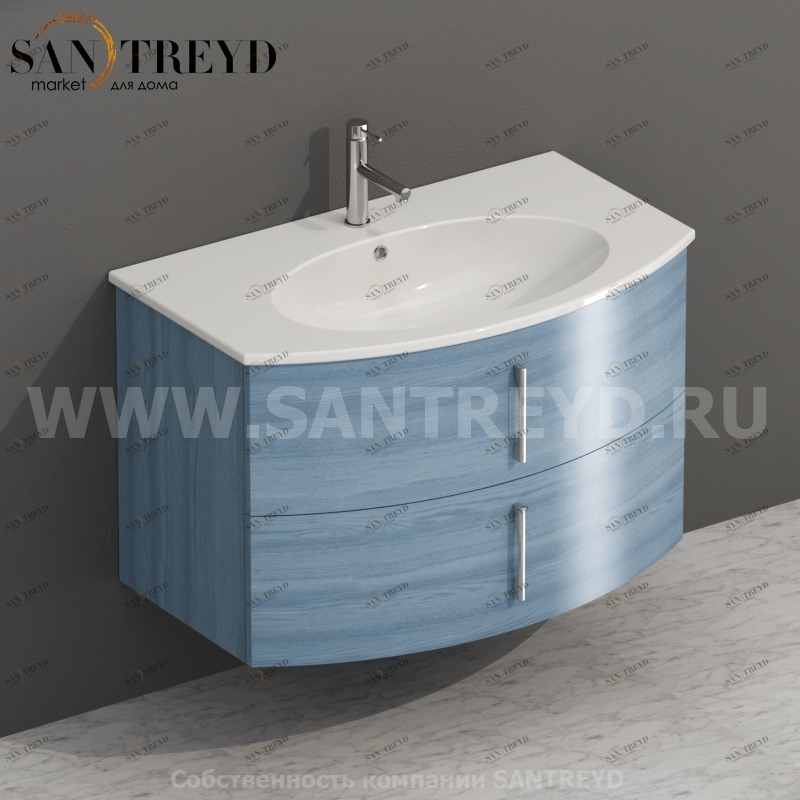 MDMC80Y6153 Тумба с двумя ящиками 78 см синяя Globo 4ALL Италия Ceramica Globo